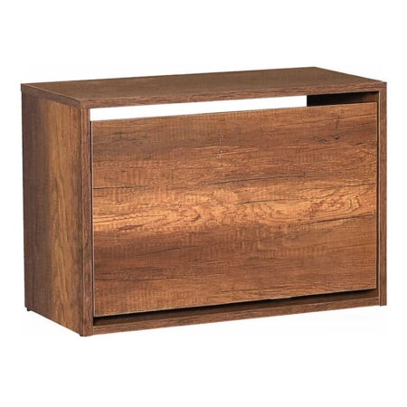 Παπουτσοθήκη μελαμίνης 6 ζεύγων Step σε χρώμα καρυδί 60x30x42εκ.