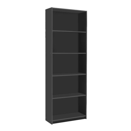 Βιβλιοθήκη μελαμίνης Max χρώμα ανθρακί 58x23x170εκ.