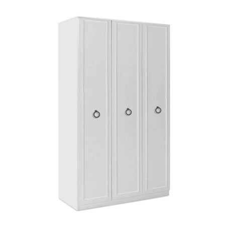 Ντουλάπα ρούχων Hampton τρίφυλλη χρώμα λευκό 103x52x185εκ.