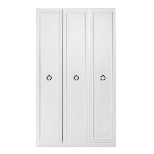 Ντουλάπα ρούχων Hampton  τρίφυλλη χρώμα λευκό 103x52x185εκ.