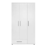 Ντουλάπα ρούχων Bianco  τρίφυλλη χρώμα λευκό 103x52x187εκ.