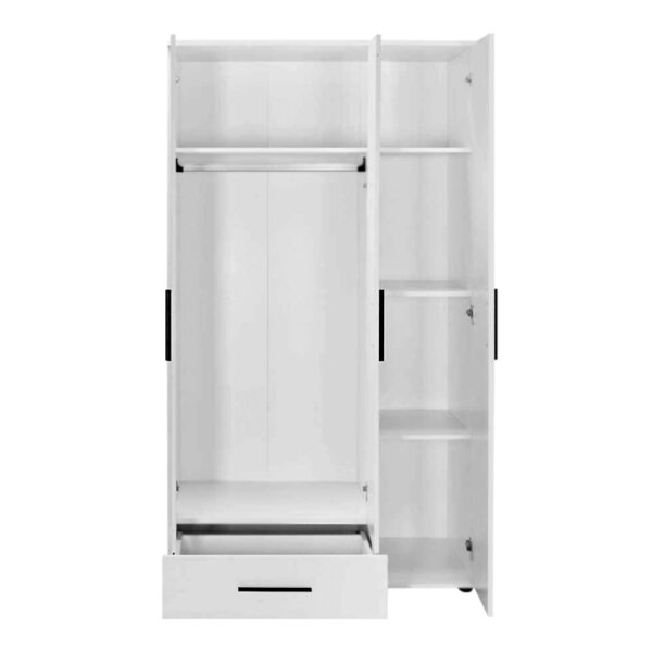 Ντουλάπα ρούχων Bianco  τρίφυλλη χρώμα λευκό 103x52x187εκ.