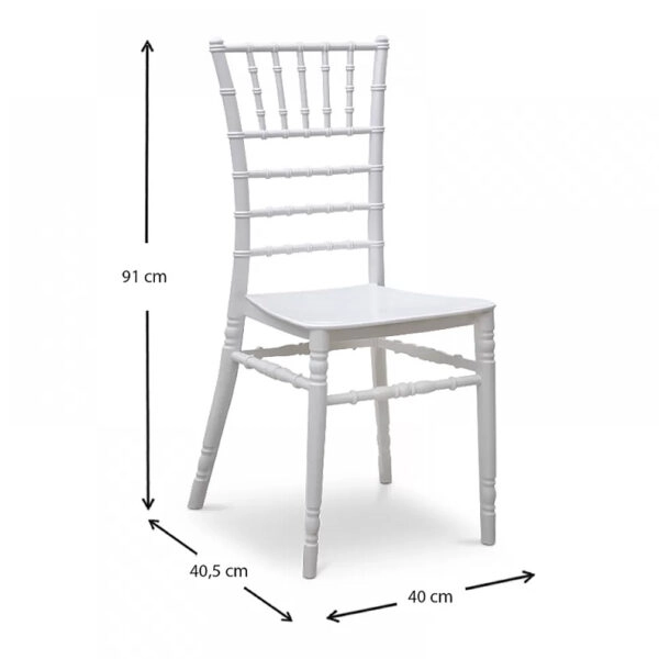 Καρέκλα catering Tiffany  πολυπροπυλενίου χρώμα λευκό 40x40,5x91εκ.