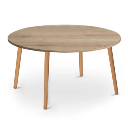 Τραπεζάκι σαλονιού Circle από μελαμίνη χρώμα oak 90x90x40εκ.