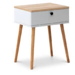 Κομοδίνο Pauline μελαμίνης χρώμα pine - λευκό 45x35x61εκ.