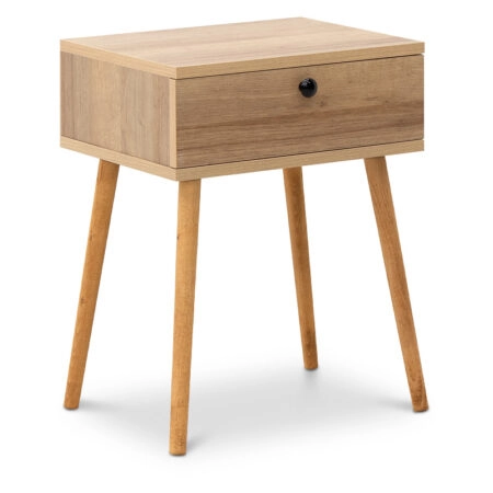Κομοδίνο Pauline μελαμίνης χρώμα pine oak 45x35x61εκ.