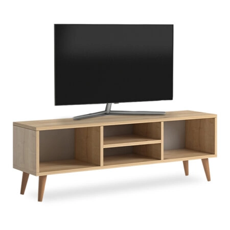 Έπιπλο τηλεόρασης Loren από μελαμίνη χρώμα oak 120x30x40εκ.
