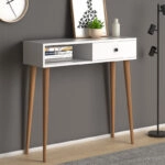 Κονσόλα μελαμίνης Napoli χρώμα λευκό 90x29x88εκ.