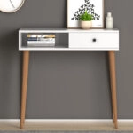 Κονσόλα μελαμίνης Napoli χρώμα λευκό 90x29x88εκ.