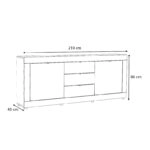 Μπουφές μελαμίνης Ocean χρώμα λευκό 210x45x86εκ.