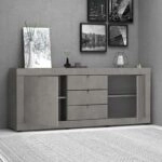 Μπουφές μελαμίνης Ocean χρώμα γκρι σκυροδέματος 210x45x86εκ.