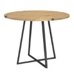 Τραπέζι Rubes  μεταλλικό - μελαμίνης χρώμα sonoma - ανθρακί 100x100x78εκ.