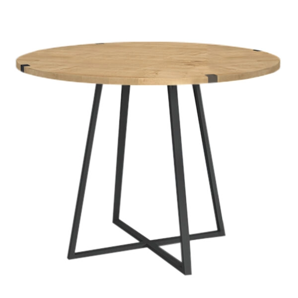 Τραπέζι Rubes  μεταλλικό - μελαμίνης χρώμα sonoma - ανθρακί 100x100x78εκ.