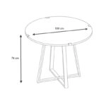 Τραπέζι Rubes  μεταλλικό - μελαμίνης χρώμα sonoma - ανθρακί 100x100x78εκ.