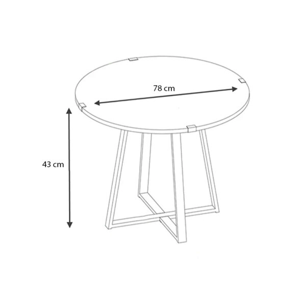 Τραπεζάκι σαλονιού Mauricio μεταλλικό - μελαμίνης χρώμα sonoma - ανθρακί 78x78x43εκ.