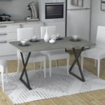 Τραπέζι Bette μεταλλικό - μελαμίνης χρώμα γκρι σκυροδέματος 140x80x76εκ.