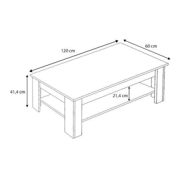 Τραπεζάκι σαλονιού Spello μελαμίνης χρώμα φυσικό οξιάς 120x60x41,4εκ.