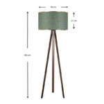 Φωτιστικό δαπέδου Rosling  Mdf/ύφασμα Pvc χρώμα καρυδί/κυπαρισσί 38x21x140εκ.