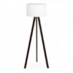 Φωτιστικό δαπέδου Rosling Mdf/ύφασμα Pvc χρώμα μαύρο - λευκό 38x38x140εκ.