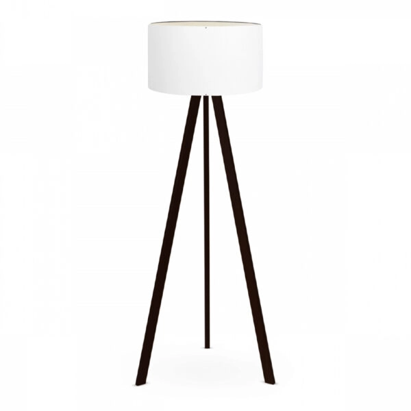 Φωτιστικό δαπέδου Rosling Mdf/ύφασμα Pvc χρώμα μαύρο - λευκό 38x38x140εκ.