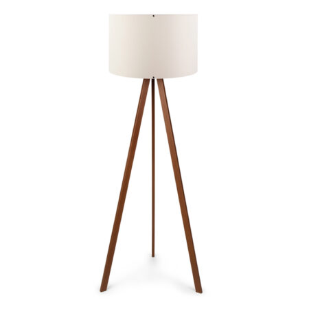 Φωτιστικό δαπέδου Rosling Mdf/ύφασμα Pvc χρώμα καρυδί/μπεζ 38x21x140εκ.