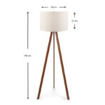 Φωτιστικό δαπέδου Rosling  Mdf/ύφασμα Pvc χρώμα καρυδί/μπεζ 38x21x140εκ.