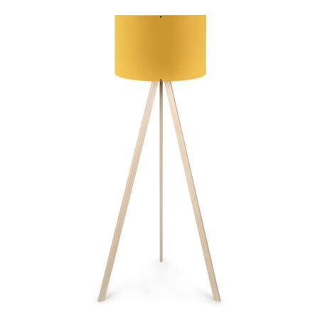Φωτιστικό δαπέδου Rosling Mdf/ύφασμα Pvc χρώμα φυσικό/κροκί 38x21x140εκ.
