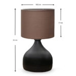 Φωτιστικό επιτραπέζιο Neil  ύφασμα/μέταλλο χρώμα καφέ/μαύρο 18,5x17x32εκ.