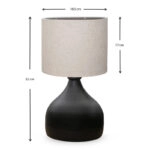 Φωτιστικό επιτραπέζιο Neil  ύφασμα/μέταλλο χρώμα κρεμ/μαύρο 18,5x17x32εκ.