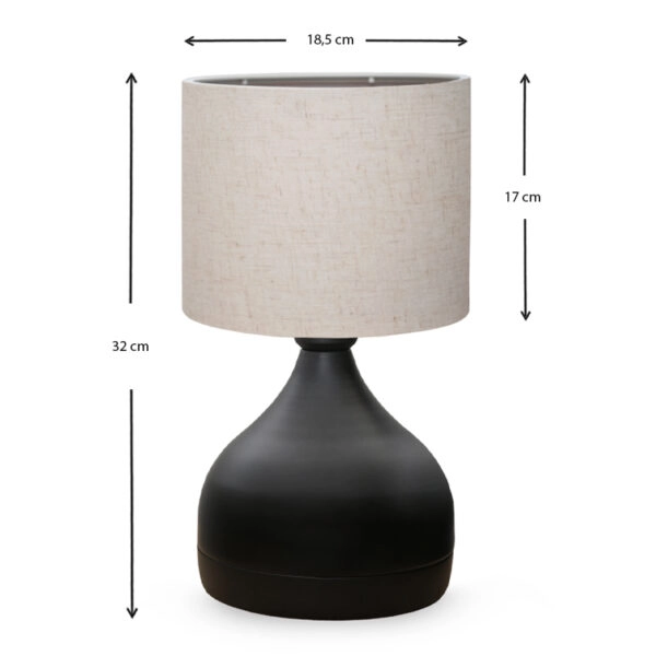 Φωτιστικό επιτραπέζιο Neil  ύφασμα/μέταλλο χρώμα κρεμ/μαύρο 18,5x17x32εκ.