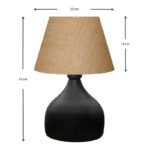 Φωτιστικό επιτραπέζιο Hubert  ύφασμα/μέταλλο χρώμα καφέ/μαύρο 22x14x32εκ.