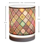 Φωτιστικό επιτραπέζιο Hassard  ύφασμα/Mdf χρώμα πολύχρωμο/λευκό 15x16x22εκ.