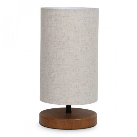 Φωτιστικό επιτραπέζιο Winkler  wicker ύφασμα/ξύλο/μέταλλο χρώμα ανοιχτό καφέ 15x15x30εκ.