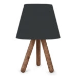 Φωτιστικό επιτραπέζιο Lander ύφασμα Pvc/ξύλο χρώμα μαύρο/καφέ 22x17x32εκ.