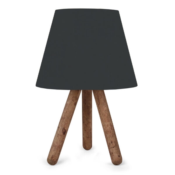 Φωτιστικό επιτραπέζιο Lander ύφασμα Pvc/ξύλο χρώμα μαύρο/καφέ 22x17x32εκ.
