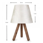 Φωτιστικό επιτραπέζιο Lander  ύφασμα Pvc/ξύλο χρώμα λευκό/καφέ 22x14x32εκ.
