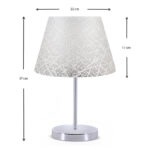 Φωτιστικό επιτραπέζιο Jules  ύφασμα Pvc χρώμα λευκό/ασημί 22x17x37εκ.