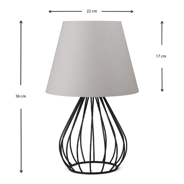 Φωτιστικό επιτραπέζιο Akerlind  ύφασμα Pvc/μέταλλο χρώμα ανοιχτό γκρι/μαύρο 22x17x36εκ.