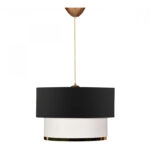 Φωτιστικό οροφής Barnhart υφασμάτινο μονόφωτο χρώμα μαύρο/χρυσό 30x20x70εκ.