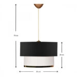 Φωτιστικό οροφής Barnhart υφασμάτινο μονόφωτο χρώμα μαύρο/χρυσό 30x20x70εκ.