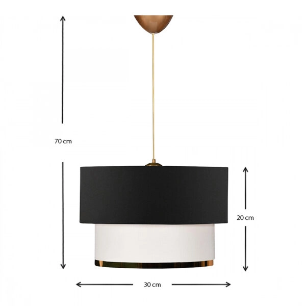Φωτιστικό οροφής Barnhart υφασμάτινο μονόφωτο χρώμα μαύρο/χρυσό 30x20x70εκ.