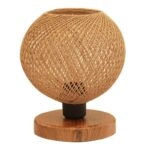 Φωτιστικό επιτραπέζιο Bonnie  E27 κλωστή/Mdf χρώμα φυσικό/καφέ 19x15x22εκ.