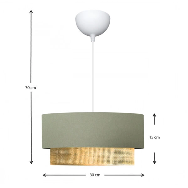 Φωτιστικό οροφής Lucifer E27 υφασμάτινο μονόφωτο χρώμα παστέλ πράσινο 30x15x70εκ.