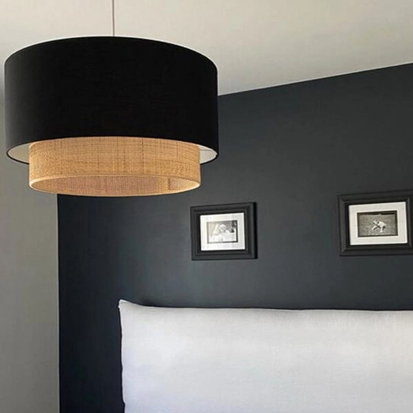 Φωτιστικό οροφής Lucifer E27 υφασμάτινο μονόφωτο χρώμα μαύρο 30x20x70εκ.