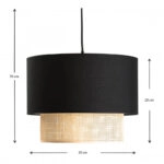 Φωτιστικό οροφής Lucifer E27 υφασμάτινο μονόφωτο χρώμα μαύρο 30x20x70εκ.