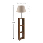 Φωτιστικό δαπέδου Launo  υφασμάτινο Pvc/MDF χρώμα μπεζ/καρυδί 38x38x150εκ.