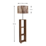 Φωτιστικό δαπέδου Launo υφασμάτινο Pvc/MDF χρώμα καφέ/καρυδί 38x38x150εκ.