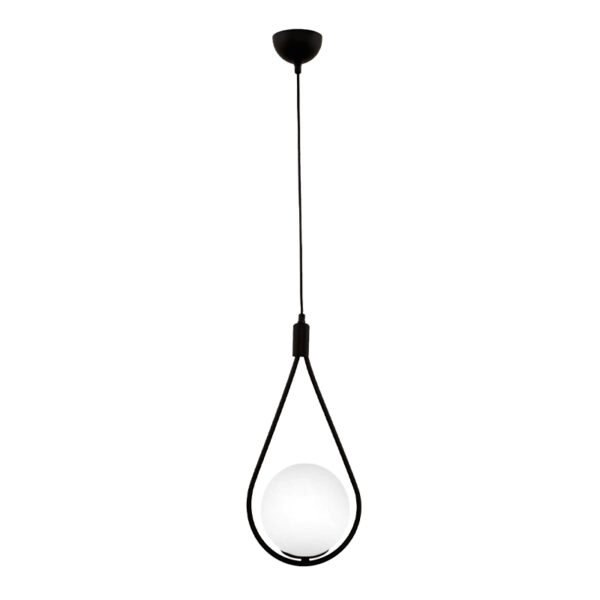 Φωτιστικό οροφής Shemesh E27 μεταλλικό μονόφωτο χρώμα μαύρο 20x20x85εκ.