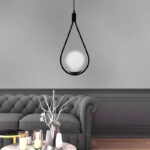 Φωτιστικό οροφής Shemesh E27 μεταλλικό μονόφωτο χρώμα μαύρο 20x20x85εκ.