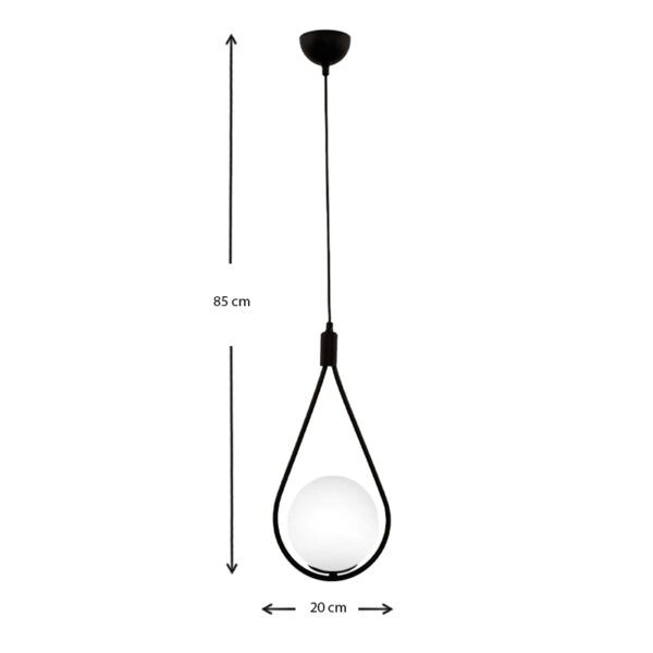 Φωτιστικό οροφής Shemesh E27 μεταλλικό μονόφωτο χρώμα μαύρο 20x20x85εκ.